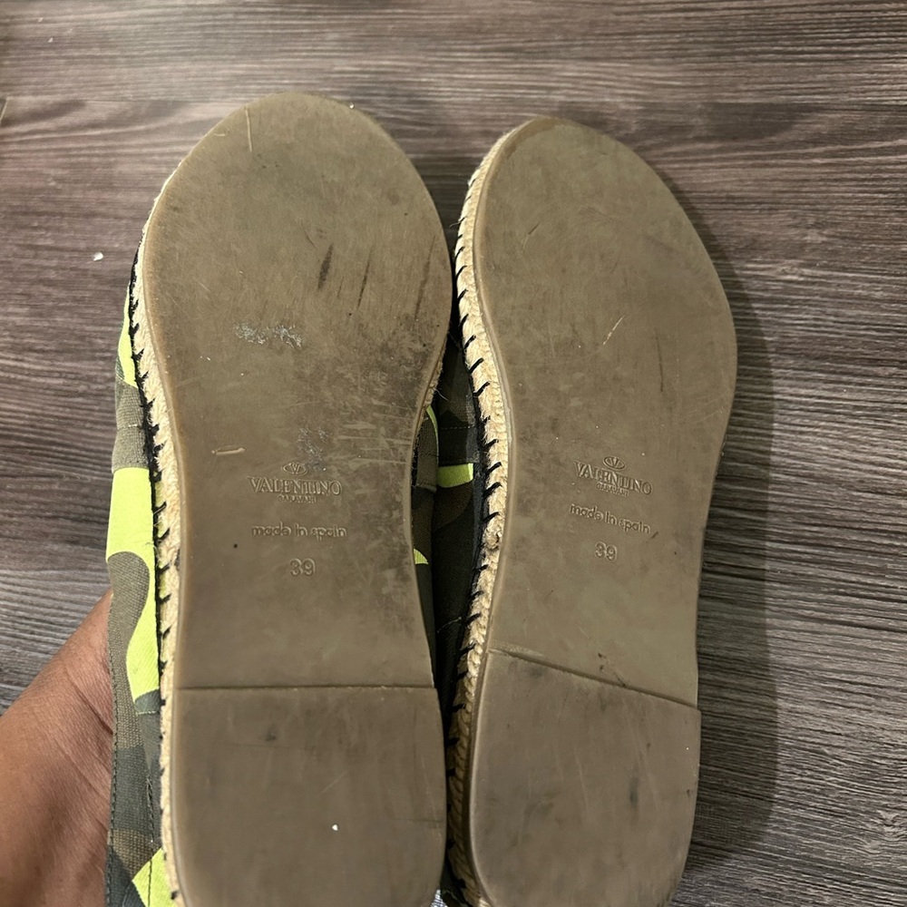 Valentino Camouflage Flats in Green and Brown - Picture 4 of 7